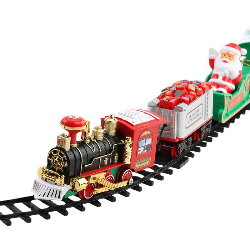 Kids Toys Xmas - Tren eléctrico navideño con luces y