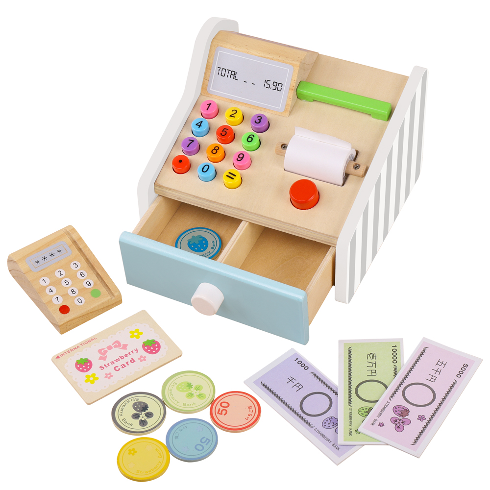 Caja registradora de madera, j - Toy Cash Register reseña y precio